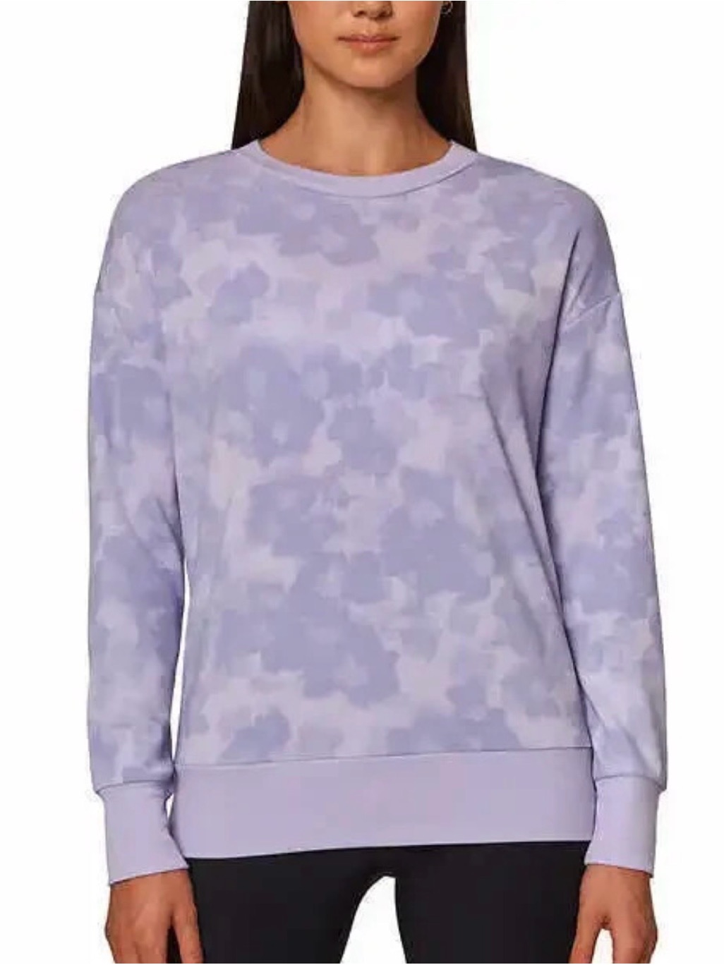 Mondetta Women’s Lavender Camouflage Crewneck Sweater Size Medium